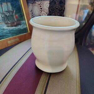 Unsigned Cream Glazed Pottery